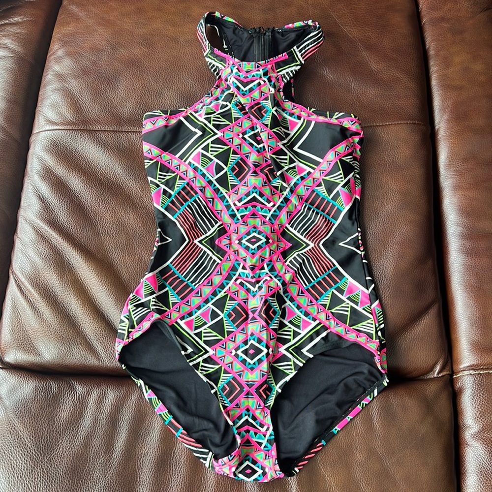Coco rave size 32 B/C small swim suit. Multi color